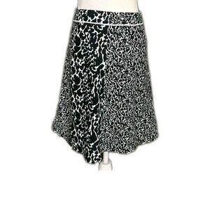 Lane Bryant Plus Skater Skirt Size 18/20 Stretch A-Line Black White Knit Pull-On